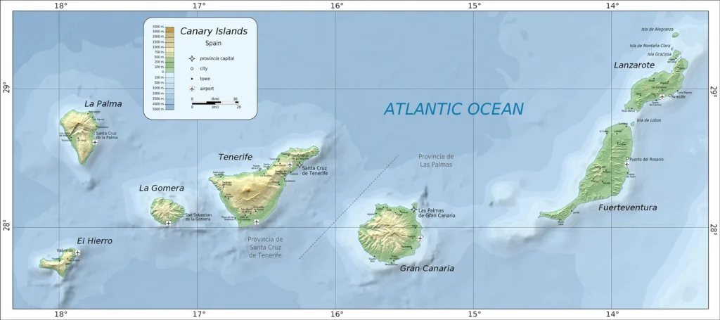 Geography - Map of the Canary Islands